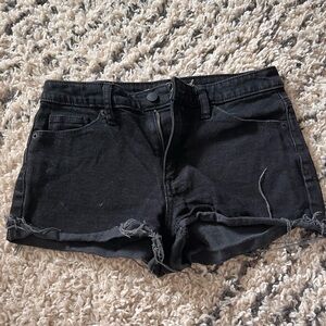 Black distressed Jean shorts